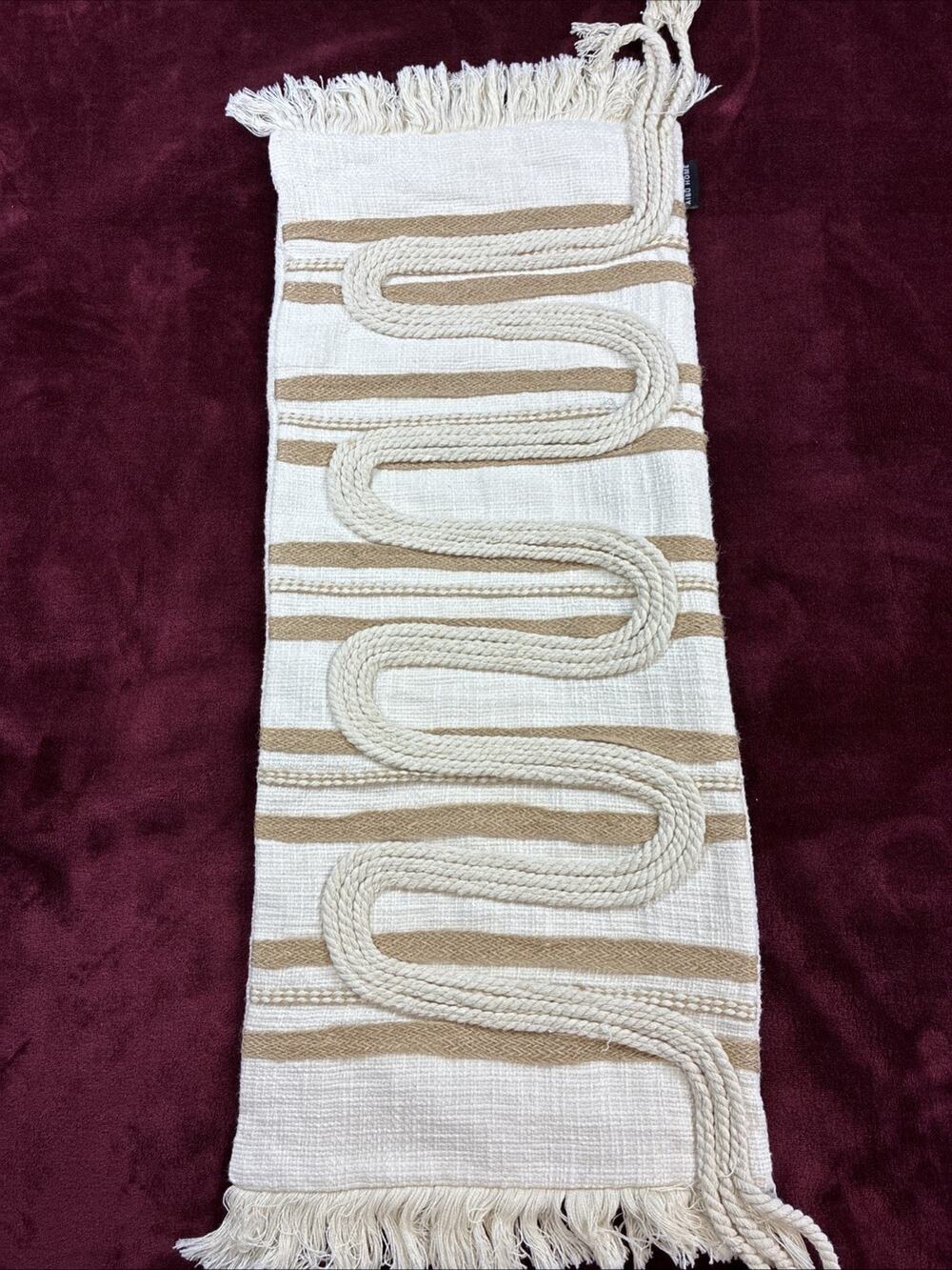 AIBU HOME Beige Decorative Boho Lumbar Pillow Cover 12x28 With Fringe